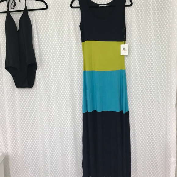 Calvin Klein Color Block Maxi Dress - Picture 1 of 8